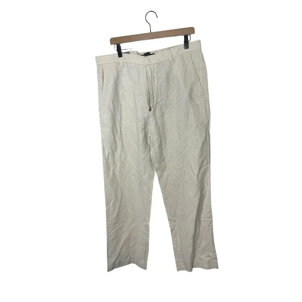 Banana Republic Linen blend Men 35x30 Pinstriped Linen Blend‎ Preppy Work